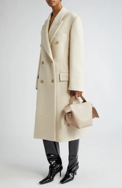 Shop Acne Studios Ojama Wool Blend Bouclé Coat In Warm White