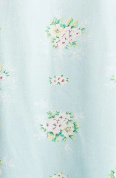 Shop Bode Daisy Floral Print Silk Button-up Shirt In Blue Multi