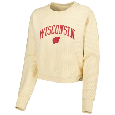 Shop League Collegiate Wear Cream Wisconsin Badgers Classic Campus Corded Timber Sweatshirt
