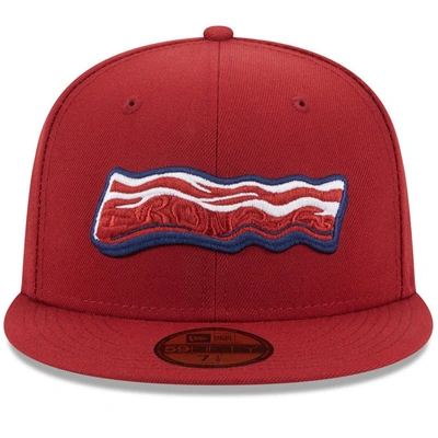 Shop New Era Red Lehigh Valley Ironpigs Authentic Collection Alternate Logo 59fifty Fitted Hat