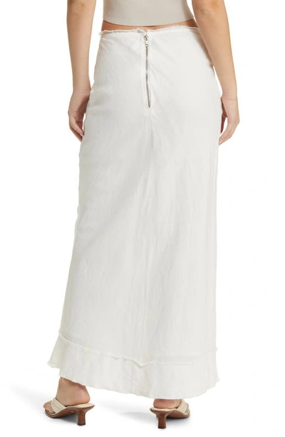 Shop Topshop Cotton & Linen Maxi Skirt In Ivory