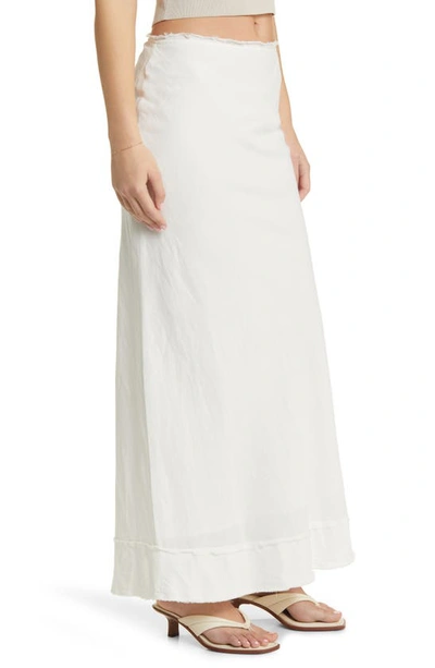 Topshop Linen Maxi Skirt In Ivory - Part Of A Set-white In Ivory