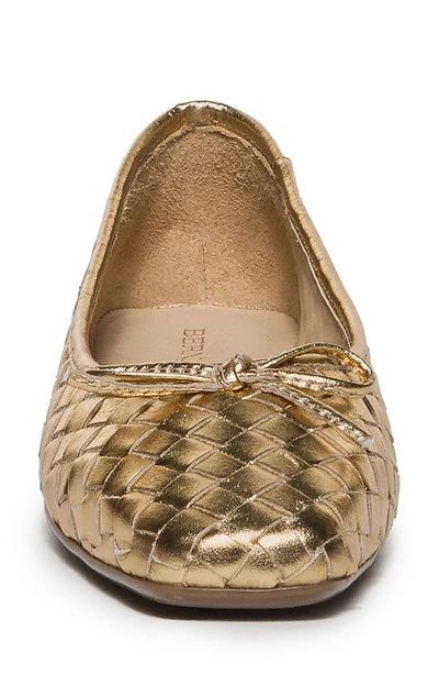 Shop Bernardo Footwear Gwynn Woven Ballet Flat In Gold