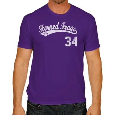 Shop Retro Brand Original  Jake Arrieta Purple Tcu Horned Frogs Ncaa Baseball T-shirt