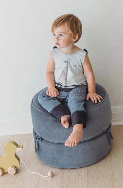 L'ovedbaby Appliqué Organic Cotton Romper In Sailboat