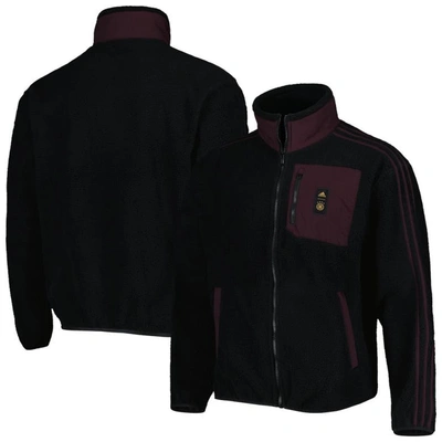 Shop Adidas Originals Adidas Black Germany National Team Lifestyler Fleece Full-zip Jacket