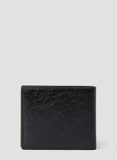 Shop Balenciaga Men Le Cagole Square Folded Wallet In Black