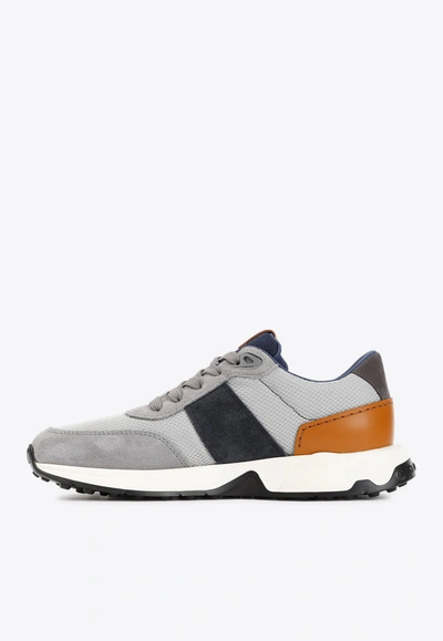 Shop Tod's 1t Low-top Paneled Sneakers In Gray