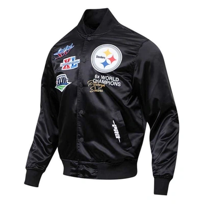 Shop Pro Standard Black Pittsburgh Steelers 6x Super Bowl Champions Satin Full-snap Varsity Jacket