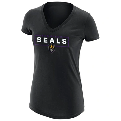 Shop Adpro Sports Black San Diego Seals Primary Logo V-neck T-shirt