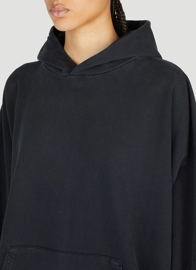 Shop Balenciaga Women Large Fit Hooded Sweatshirt In Black