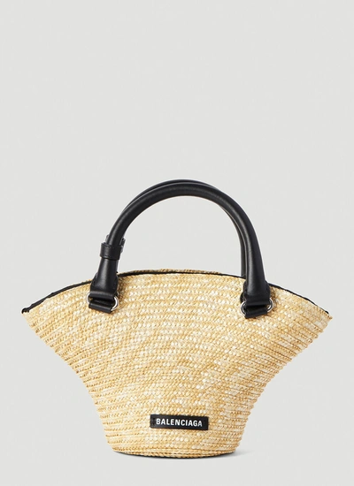 Shop Balenciaga Women Mini Beach Tote Bag In Cream
