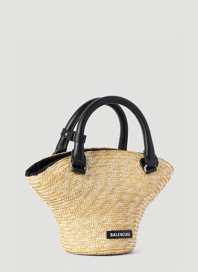 Shop Balenciaga Women Mini Beach Tote Bag In Cream