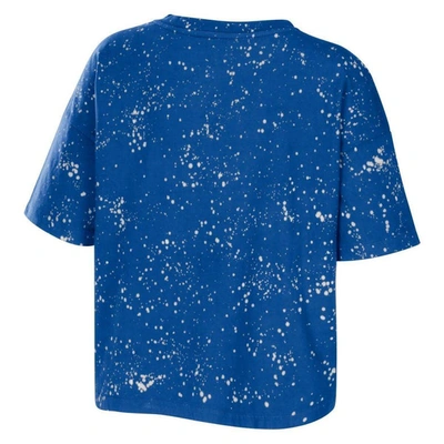 Shop Wear By Erin Andrews Royal Philadelphia 76ers Bleach Splatter Notch Neck T-shirt