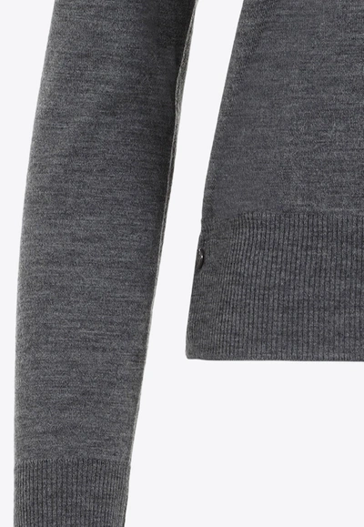 Shop Thom Browne 4-bar Stripe Wool Sweater In Gray