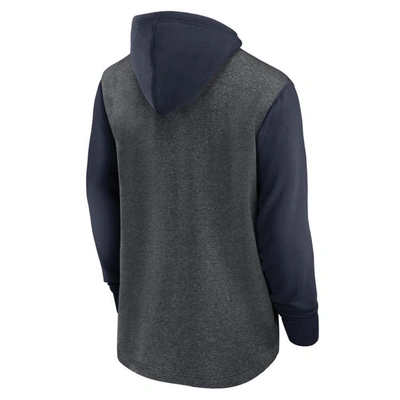 Shop Nike Heathered Charcoal/navy Chicago Bears Surrey Legacy Pullover Hoodie In Heather Charcoal