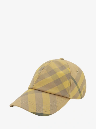 Shop Burberry Woman Bias Check Woman Yellow Hats