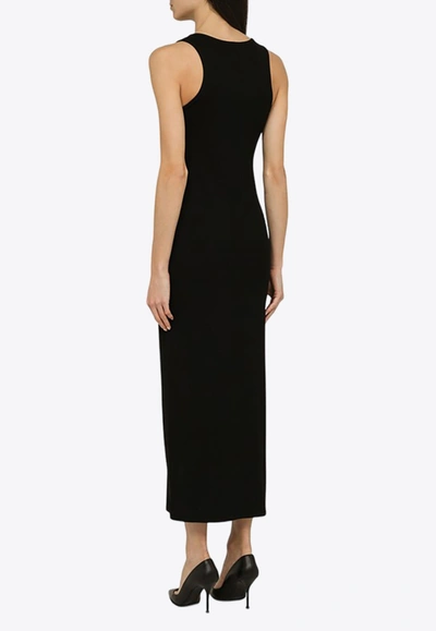 Shop Givenchy 4g Logo Ribbed Midi Dress In Black