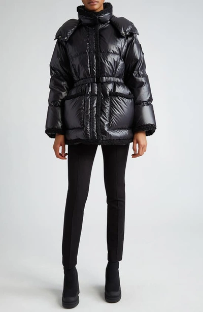 Shop Moncler Corneille Hooded Quilted Down Puffer Jacket With Removable Hood In Black