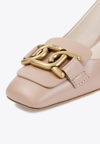 Shop Tod's 50 Patent Leather Slingback Pumps In Nude