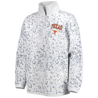 Shop Gameday Couture Heather Gray Texas Longhorns Leopard Quarter-zip Sweatshirt In Heather Navy