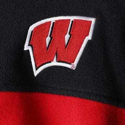 Shop Columbia Black/red Wisconsin Badgers Flanker Iii Fleece Team Full-zip Jacket