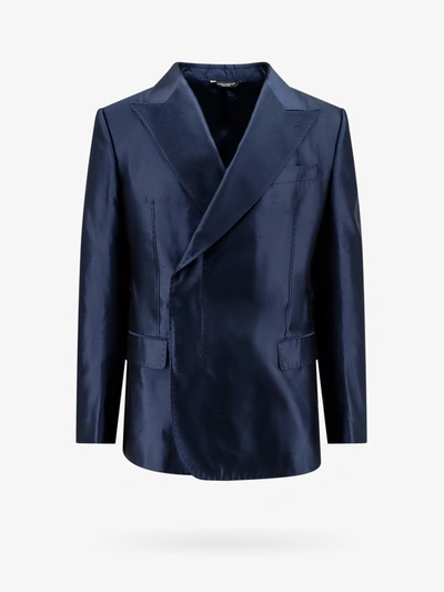 Shop Dolce & Gabbana Man Blazer Man Blue Blazers E Vests