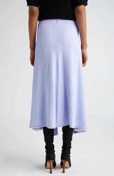 Shop Victoria Beckham Tie Detail Asymmetric Crepe Skirt In Frost