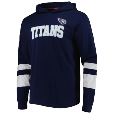 Shop Tommy Hilfiger Navy/white Tennessee Titans Alex Long Sleeve Hoodie T-shirt