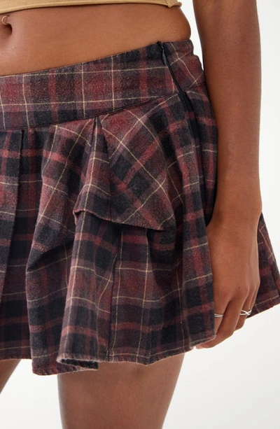 Shop Bdg Urban Outfitters Check Puff Kilt Miniskirt In Red