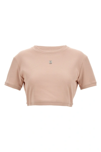 Shop Givenchy Women Logo Plaque T-shirt In Pink
