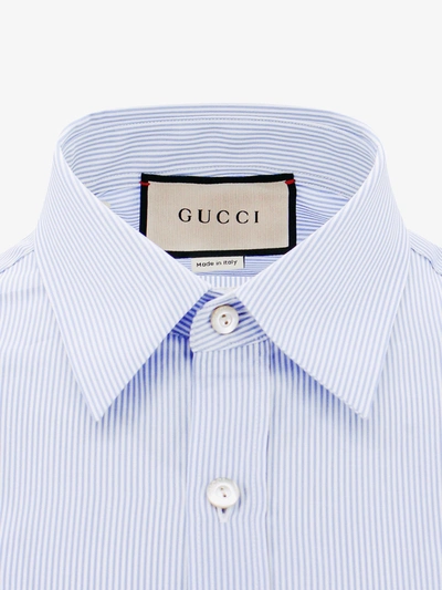 Shop Gucci Man Shirt Man Blue Shirts