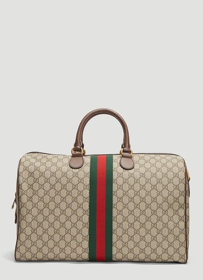 Shop Gucci Men Ophidia Gg Medium Carry-on Duffle Bag In Cream