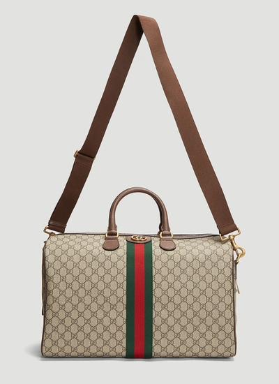 Shop Gucci Men Ophidia Gg Medium Carry-on Duffle Bag In Cream