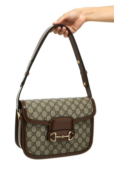 Shop Gucci Women ' Horsebit 1955' Shoulder Bag In Brown