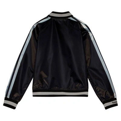 Mitchell & Ness Women's  Black Distressed Dallas Cowboys Raglan Satin Full-snap Jacket In Black
