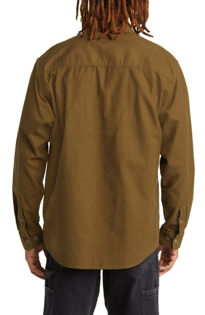 Shop Carhartt Milford Zip Front Cotton Twill Shirt Jacket In Highland