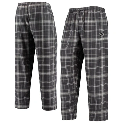 Shop Concepts Sport Charcoal/gray Brooklyn Nets Ultimate Plaid Flannel Pajama Pants
