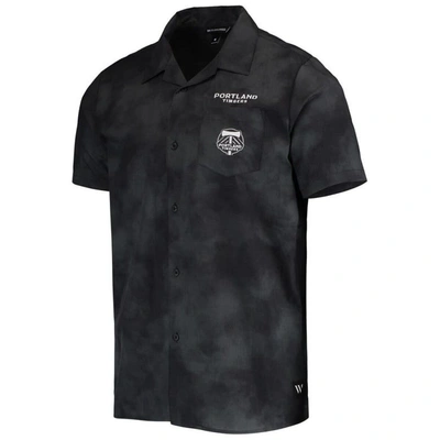 Shop The Wild Collective Black Portland Timbers Abstract Cloud Button-up Shirt