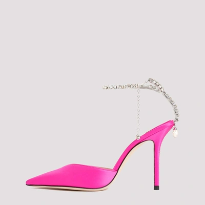 Shop Jimmy Choo Saeda 100 Sandal Shoes In Pink & Purple