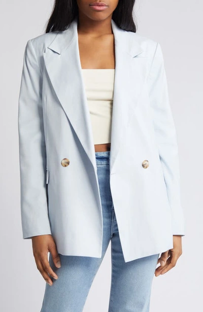 Shop Topshop Double Breasted Blazer In Light Blue