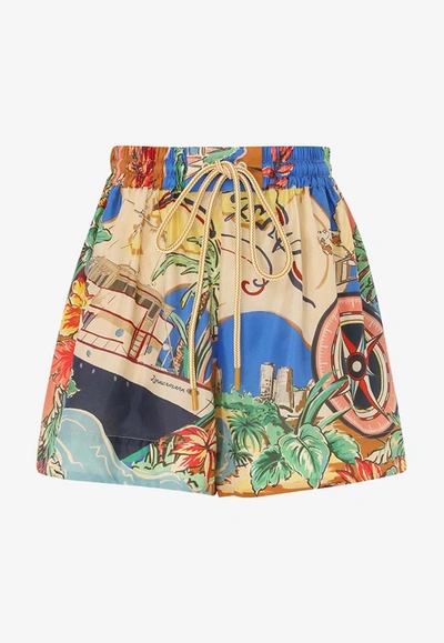 Shop Zimmermann Alight High-waisted Shorts In Multicolor