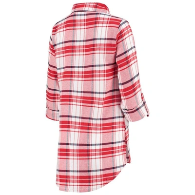 Shop Concepts Sport Red/navy Washington Nationals Accolade Flannel Nightshirt