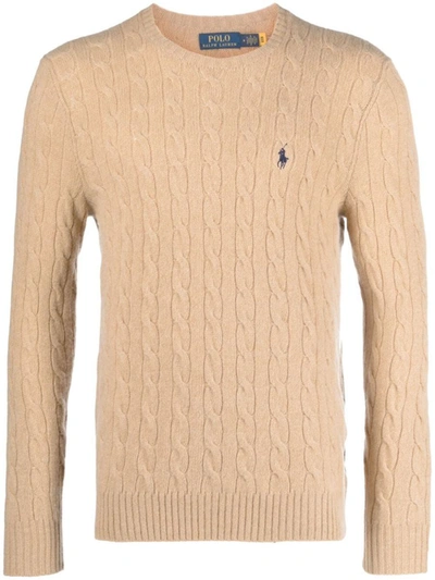 Shop Polo Ralph Lauren Long Sleeve Crew Neck Pullover Clothing In Brown