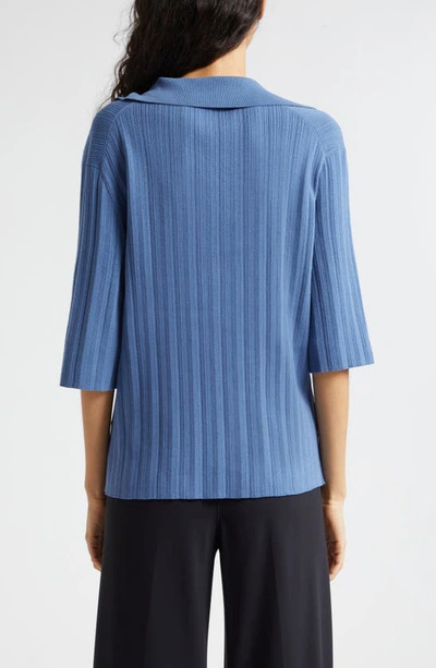 Shop Vince Polo Sweater In Azurite
