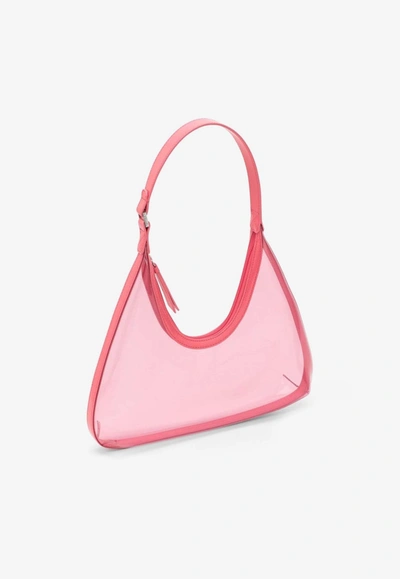 Shop By Far Amber Transparent Shoulder Bag In Pink