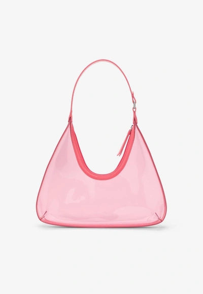 Shop By Far Amber Transparent Shoulder Bag In Pink