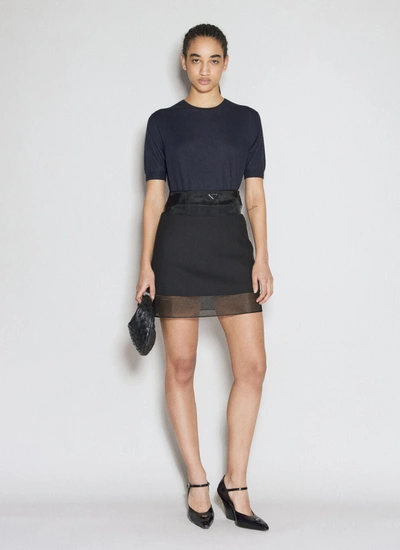 Shop Prada Women Crinoline Mini Skirt In Black