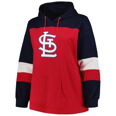 Shop Profile Red St. Louis Cardinals Plus Size Colorblock Pullover Hoodie