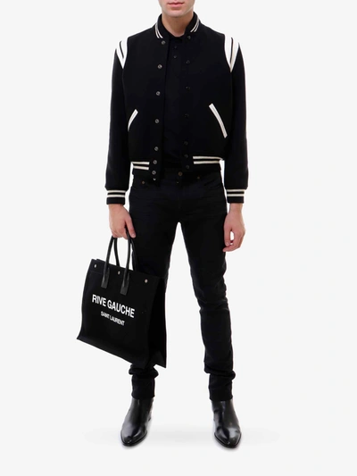Shop Saint Laurent Man Teddy Man Black Jackets